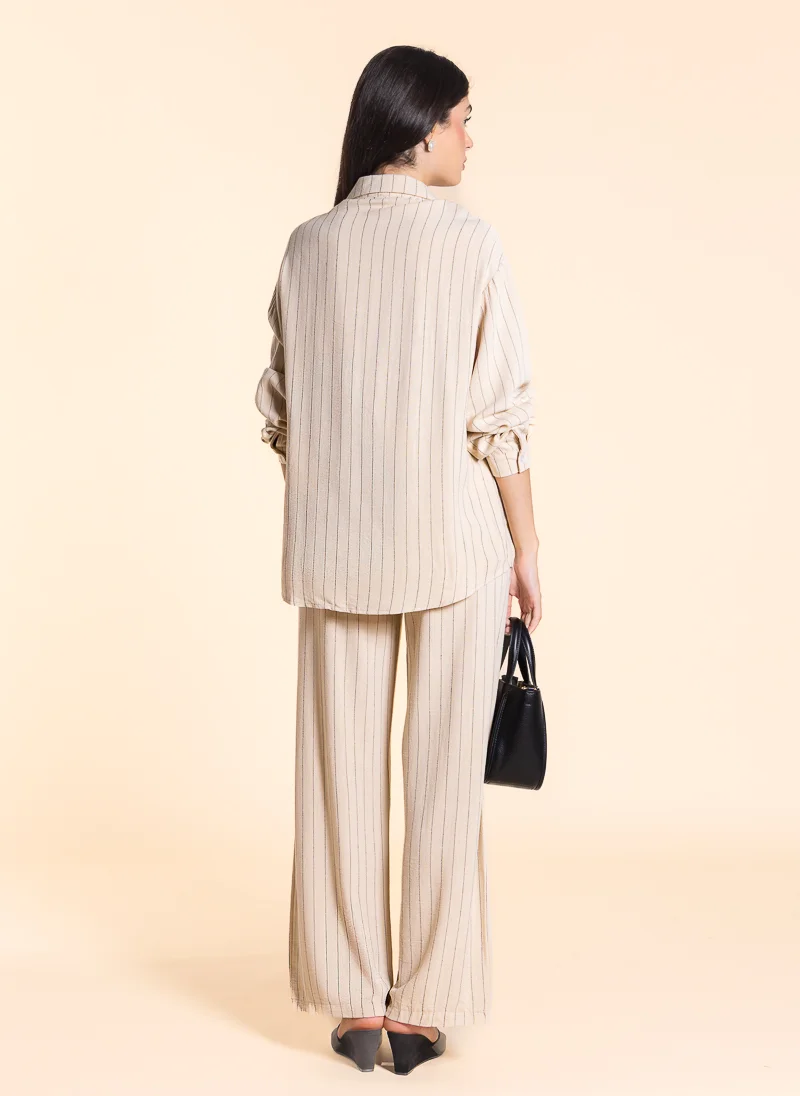 شايبس LINEN BLEND STRIPE SHIRT SET