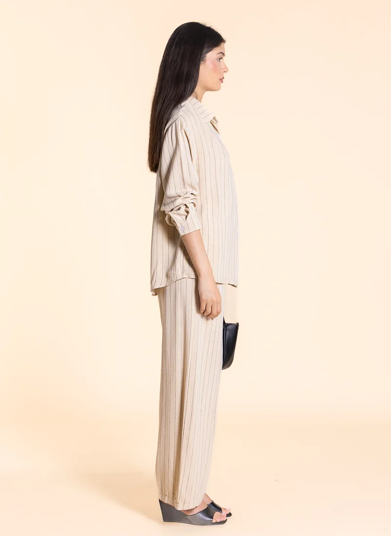 شايبس LINEN BLEND STRIPE SHIRT SET