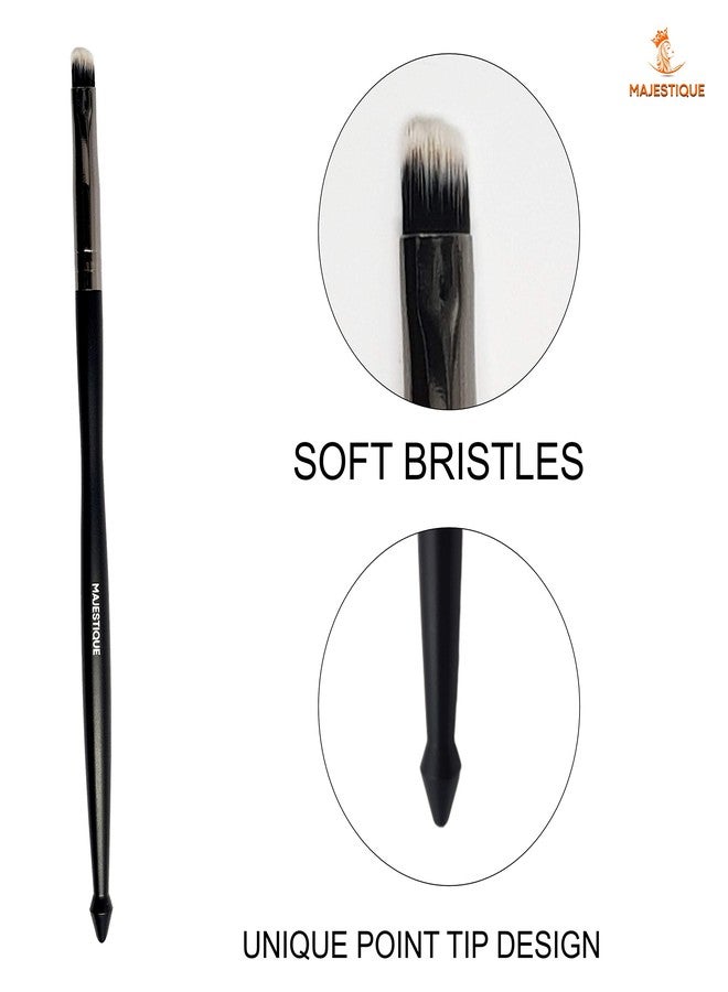 MAJESTIQUE Makeup Brush Set, 3 Pcs Premium Synthetic Professional Makeup Brushes Highlighter powder brush, Eye blender brush, Dome shader brush Face Brushes set of 3 brushes (Black) - Image 5