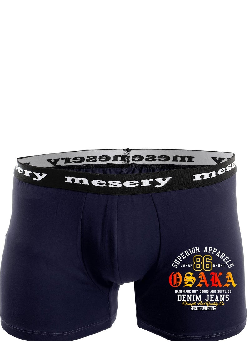 Mesery - Mesery  Men Boxer Print-Navy - Image 1
