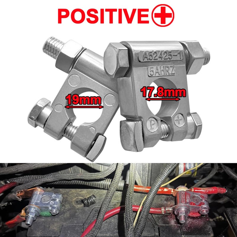 DLronwey Military Spec Battery Terminals Heavy Duty Battery Terminal Battery Post Terminals For Marine Car Boat Rv And Vehicles 2 Pcs - Image 2