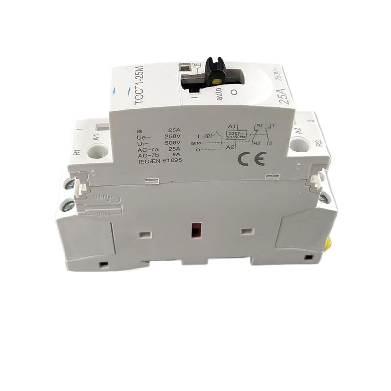 2 Pole 25A DIN Rail Contactor With Manual Switch 220V 230V 50 60Hz - Image 3