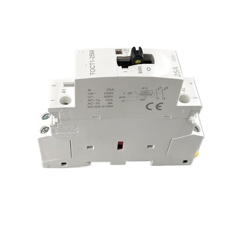 2 Pole 25A DIN Rail Contactor With Manual Switch 220V 230V 50 60Hz - Image 2