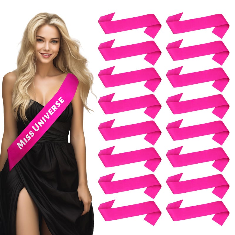 دريمتوب Dreamtop 16PCS SASH SASH PINK Blank SASH PINK SASH FLANK FLACH FOR BAGELSTS SASH SASH MISS AMERICA SASH 2025 SASH for Beauty Pageant  - Image 1