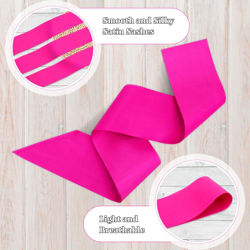 دريمتوب Dreamtop 16PCS SASH SASH PINK Blank SASH PINK SASH FLANK FLACH FOR BAGELSTS SASH SASH MISS AMERICA SASH 2025 SASH for Beauty Pageant  - Image 3