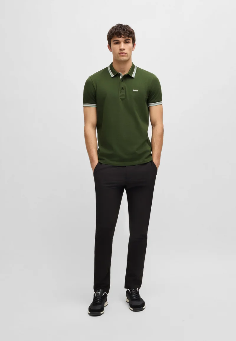 BOSS Paddy polo shirt in cotton piqué with logo undercollar