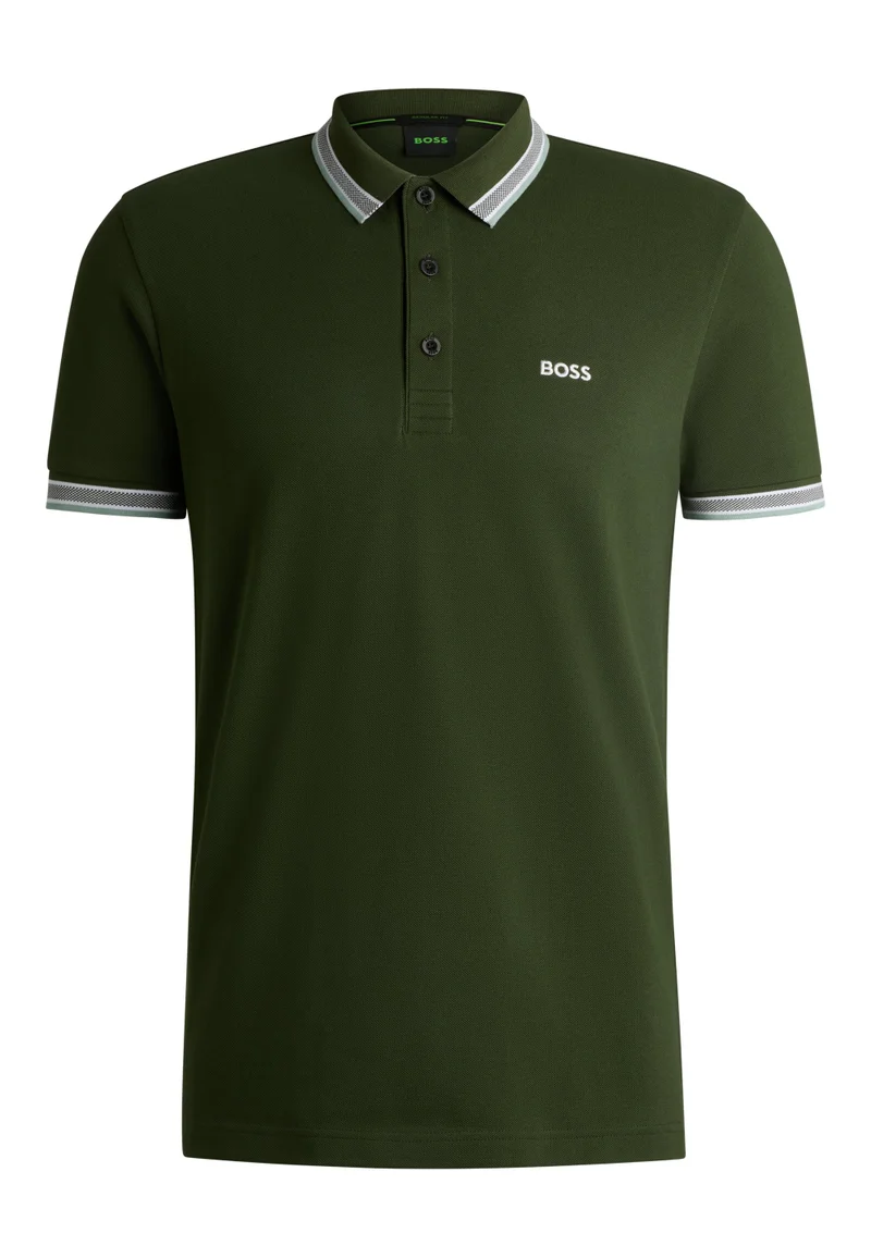 BOSS Paddy polo shirt in cotton piqué with logo undercollar