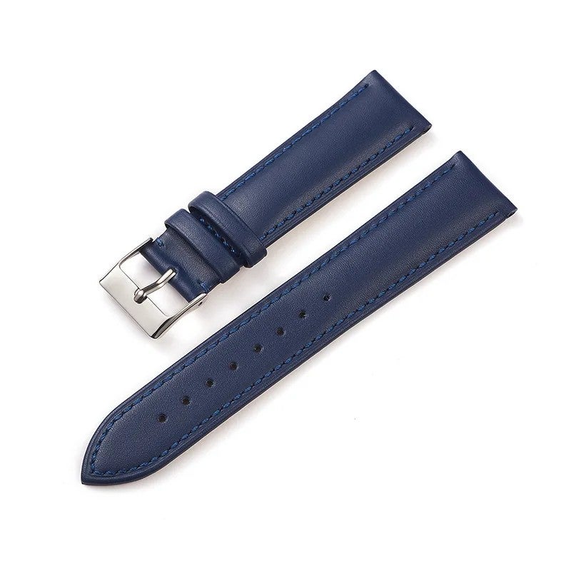 Bluejw Replacement Interchangeable Calf Leather Watch Strap – Full Grain Smooth Plain Elegant Wrist Band to Replace the Watch Strap - Image 1