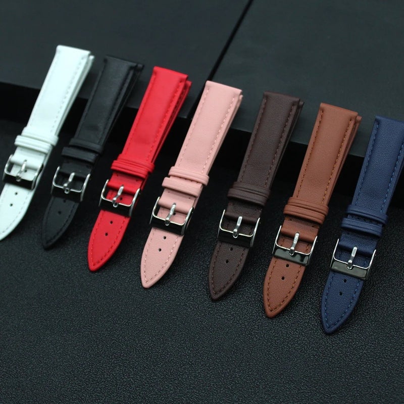 Bluejw Replacement Interchangeable Calf Leather Watch Strap – Full Grain Smooth Plain Elegant Wrist Band to Replace the Watch Strap - Image 4