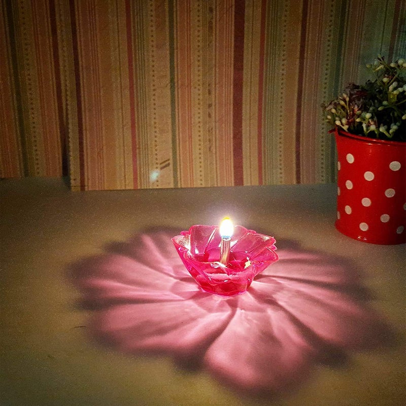 Primelife Primelife 12 Designer Plastic Transparent Diwali Special Colourful Reflection Oil Diya Combo - Image 5
