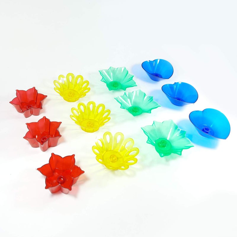 Primelife Primelife 12 Designer Plastic Transparent Diwali Special Colourful Reflection Oil Diya Combo - Image 2