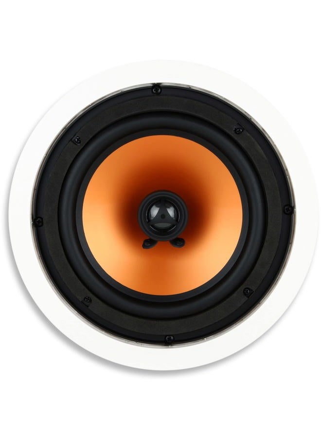Micca M-8C 2-Way in-Ceiling Round Speaker, 9.4" Cutout Diameter, Whole House Audio, Home Theater, Indoor or Covered Outdoor, 8" Woofer, 1" Tweeter, White, Paintable, Each - Image 1
