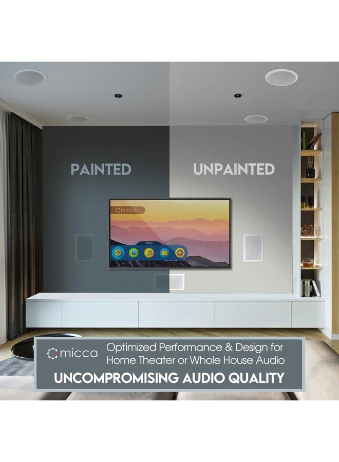 Micca M-8C 2-Way in-Ceiling Round Speaker, 9.4" Cutout Diameter, Whole House Audio, Home Theater, Indoor or Covered Outdoor, 8" Woofer, 1" Tweeter, White, Paintable, Each - Image 4