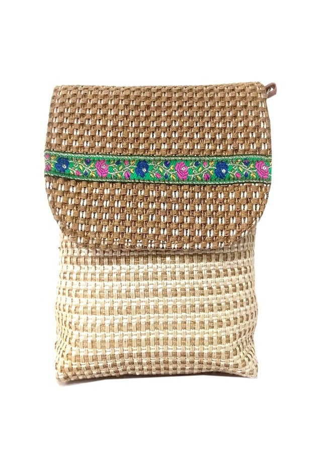 Fclues STORE Ethnic Jute Sling bag/Cross body bag for women/Handmade sling bag for women Color (Brown) - Image 1