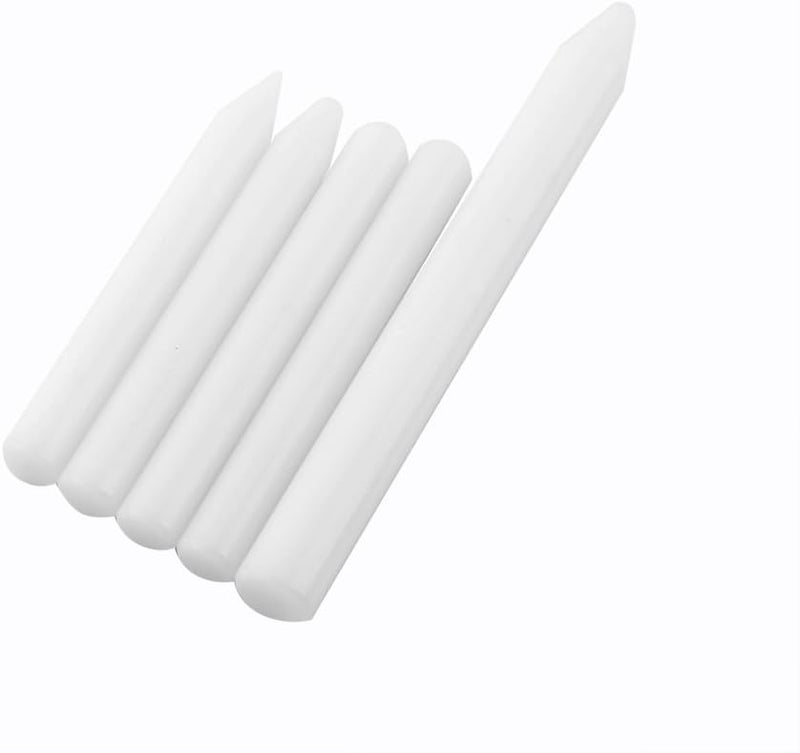 5pcs Nylon Tap Down Pens for Paintless Dent Repair White - Multipurpose Dent Removal Tools with 5 Head Shapes, Easy Control for Car Hail & Body Dent Fixing (White) - Image 1