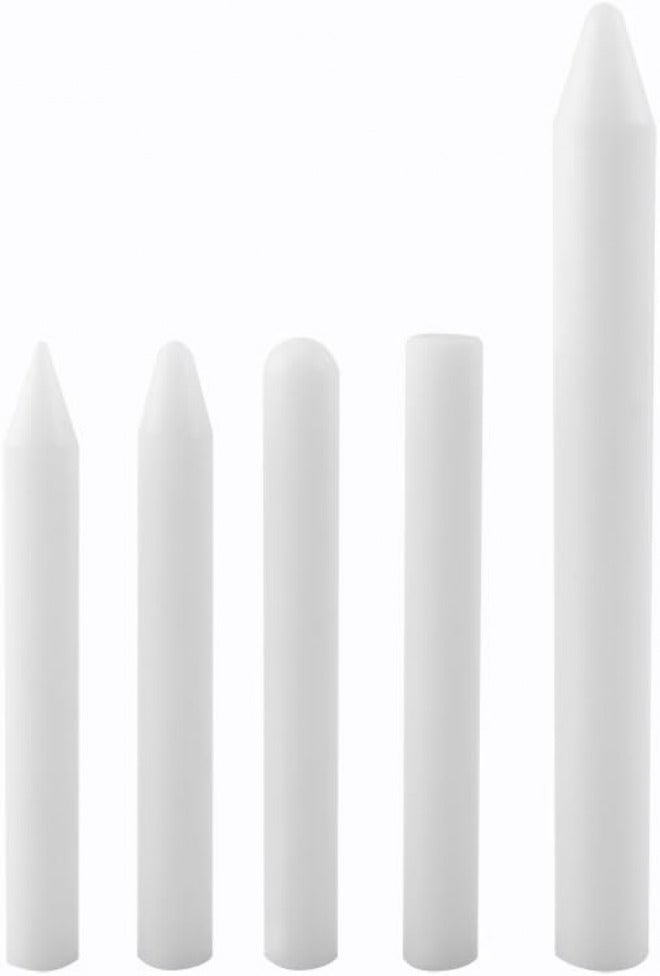 5pcs Nylon Tap Down Pens for Paintless Dent Repair White - Multipurpose Dent Removal Tools with 5 Head Shapes, Easy Control for Car Hail & Body Dent Fixing (White) - Image 2