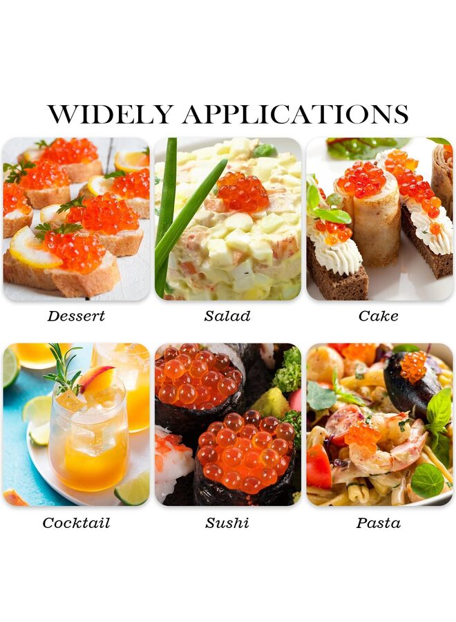 LAMAY Rapid Caviar Maker Kit Caviar Spherification Tool Hole Spherification Dropper Gastronomy Kit 100 Roe Sauce Dispenser Strainer Tools with Spoon & Syringe - Image 5