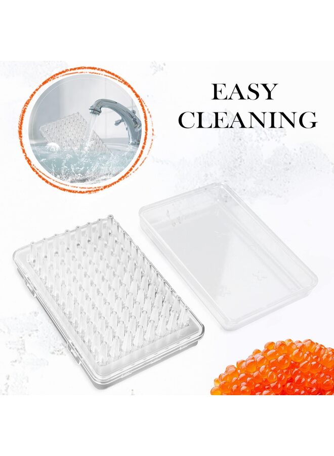 LAMAY Rapid Caviar Maker Kit Caviar Spherification Tool Hole Spherification Dropper Gastronomy Kit 100 Roe Sauce Dispenser Strainer Tools with Spoon & Syringe - Image 4