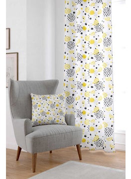 Cango Home Yellow White Lemon Digital Printed Curtain OYTYK916-PR  - Image 1