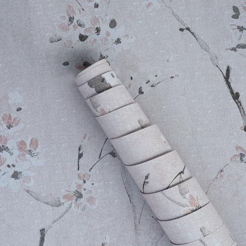 ANNACREATIONS Self-Adhesive Waterproof Floral Wallpaper Removable PVC Vinyl Wall Sticker (45 x 304 cm) for Living Room & Hall Decoration (Peach) - Image 1