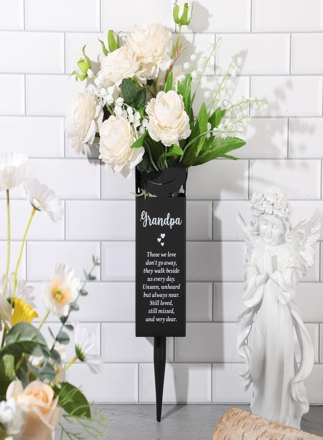 Geosar Grandpa Cemetery Vases for Grave Metal Cemetery Flower Vase with Spikes Memorial Flower Holder Floral Grave Decorations for Loss Loved Ones Lawn Yard Funeral - Image 3