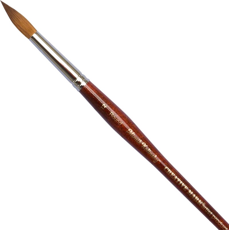 Creative Mark Mimik Kolinsky Watercolor Brush - # 12 Round - Short Handle Synthetic Paint Brush - Handmade in Germany - Synthetic Sable Paint Brushes for Professional Artists - Animal-Friendly - Image 1