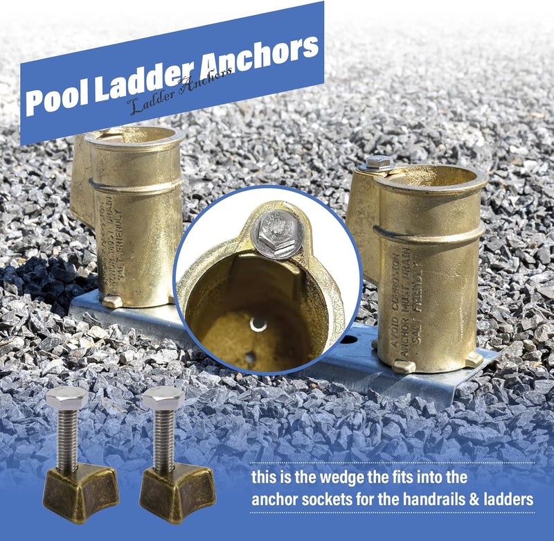 Pokin Pool Ladder Anchors Bronze Wedge Assembly, for PW-4C Perma 3", 4" Sockets, In-Ground Swimming Pool Ladder & Stair Rail Anchor Fixing Parts - 2 Pack - Image 5