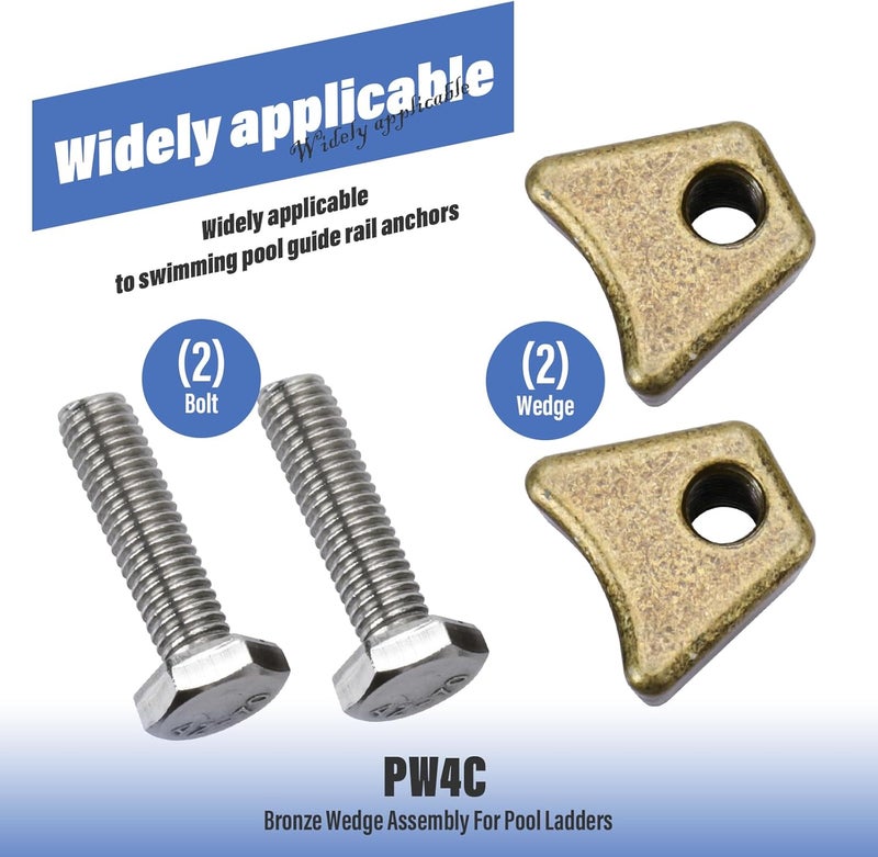 Pokin Pool Ladder Anchors Bronze Wedge Assembly, for PW-4C Perma 3", 4" Sockets, In-Ground Swimming Pool Ladder & Stair Rail Anchor Fixing Parts - 2 Pack - Image 3