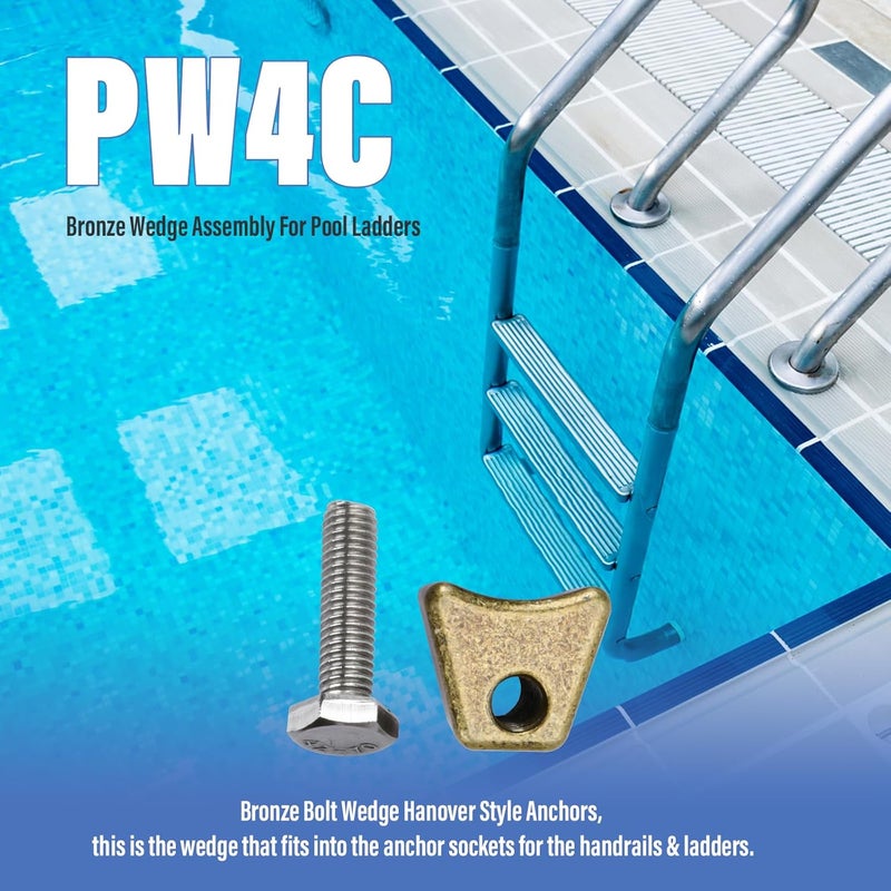 Pokin Pool Ladder Anchors Bronze Wedge Assembly, for PW-4C Perma 3", 4" Sockets, In-Ground Swimming Pool Ladder & Stair Rail Anchor Fixing Parts - 2 Pack - Image 4