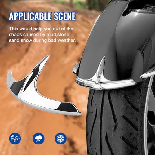 GZYF ABS Plastic Chrome Motorcycle Front Fender Fairing Tip Trim Decorative Accessories Fits for Honda Goldwing GL1800 2001-2017 / Goldwing F6B 2014-2017 / Valkyrie 2014-2017 - Image 4