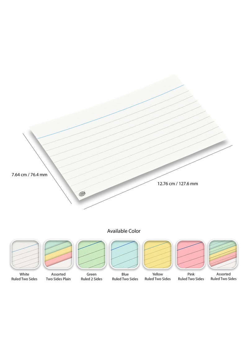 FIS بطاقات تسجيل FIS® المقسمة أو بطاقات الفهرسة، الحجم: 5"x3" بوصات (127x76 مم)، مقسمة من الجانبين، 180 جرام/متر مربع، 100 ورقة لكل عبوة، عبوة من 3 قطع، لون أبيض - FSIC53-180-3 - Image 3