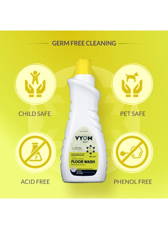 VYOM India Floor Cleaner Liquid, Lemongrass & Cedarwood Essential Oil Powered Eco Friendly Disinfectant Surface & Floor Wash Liquid, Child & Pet Safe, Herbal, Non Toxic & Plant based - 500ML - Image 5