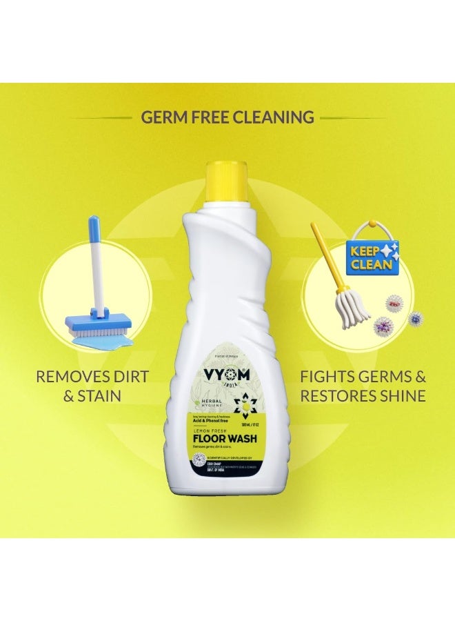 VYOM India Floor Cleaner Liquid, Lemongrass & Cedarwood Essential Oil Powered Eco Friendly Disinfectant Surface & Floor Wash Liquid, Child & Pet Safe, Herbal, Non Toxic & Plant based - 500ML - Image 4