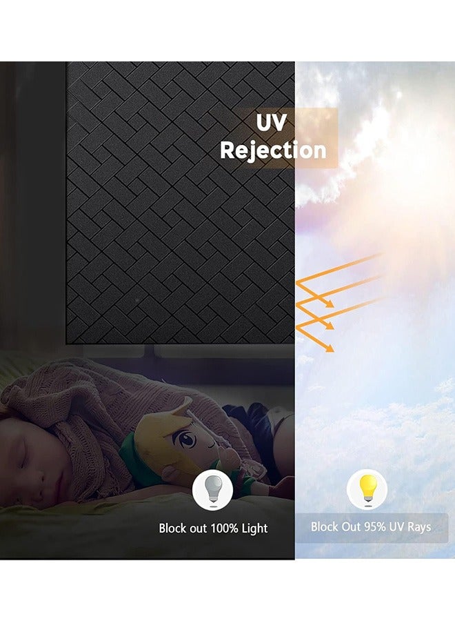 كيلا أفلام نافذة الخصوصية، فيلم تعتيم كامل، 45×300 سم، تغطية للنوافذ لحجب أشعة الشمس، تقليل الإضاءة، تحكم في الحرارة، ثابت بدون غراء، مضاد للتوهج، عاكس، مناسب للمنازل - Image 4