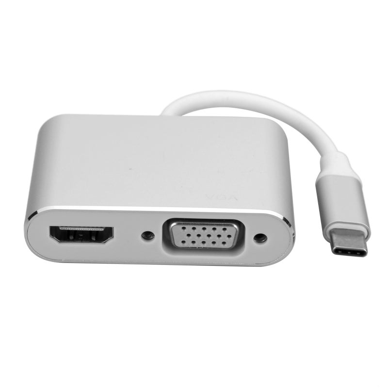 Type-C Adapter 4K Type-C to HDMI VGA Hub - Supports Display Port Alternate Mode for Monitor Projector - Image 2