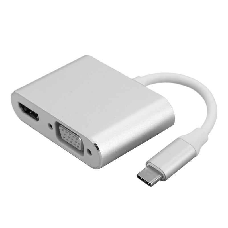 Type-C Adapter 4K Type-C to HDMI VGA Hub - Supports Display Port Alternate Mode for Monitor Projector - Image 1