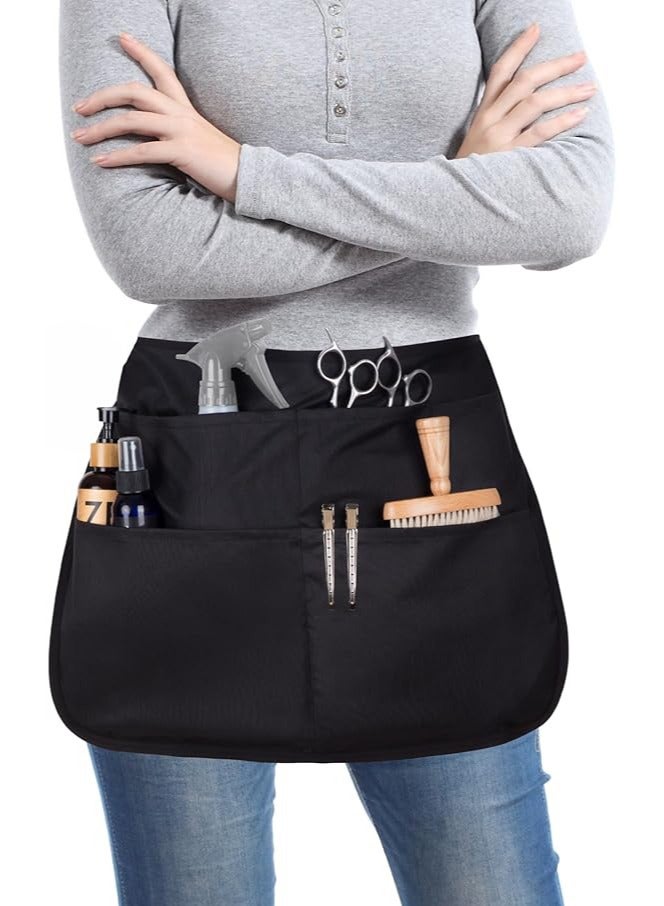 Generic Waterproof Hair Stylist Apron with 5 Pockets - Bleach-proof Half Waist Apron for Salons, Cosmetology, & Groomers  - Image 1