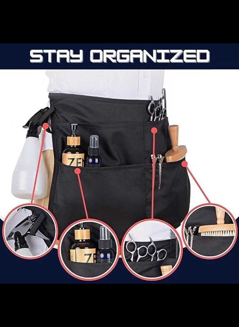 Generic Waterproof Hair Stylist Apron with 5 Pockets - Bleach-proof Half Waist Apron for Salons, Cosmetology, & Groomers  - Image 4