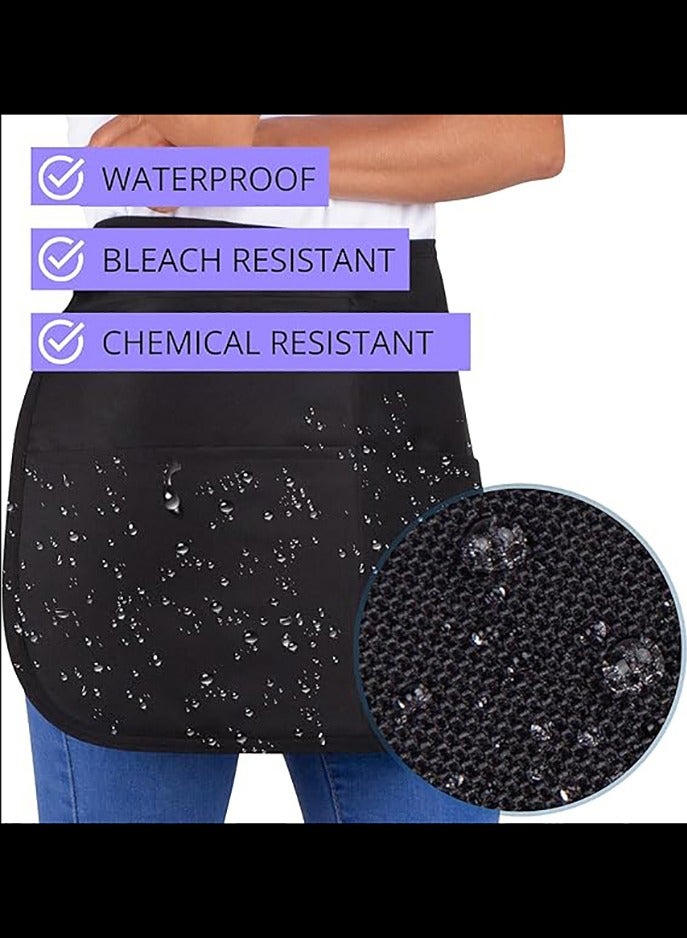 Generic Waterproof Hair Stylist Apron with 5 Pockets - Bleach-proof Half Waist Apron for Salons, Cosmetology, & Groomers  - Image 5