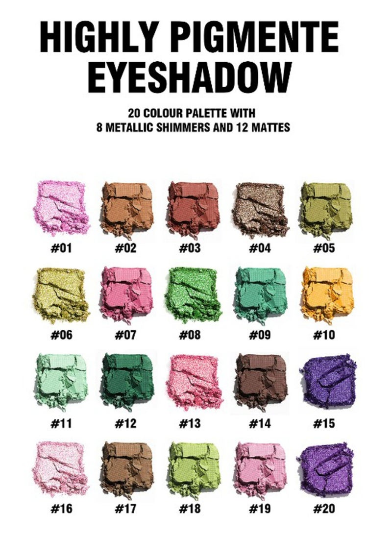 Handaiyan - Eyeshadow Palette Makeup 20 Colour Nude Glitter,Naked,Matte,Shimmer,Neutral,Smokey,Glossier,Neon,Organic Eye Shadow Cream Set,Bright,Ultra Pigmented,Powder,Long Lasting,Easy To Apply,Neutral - Image 1