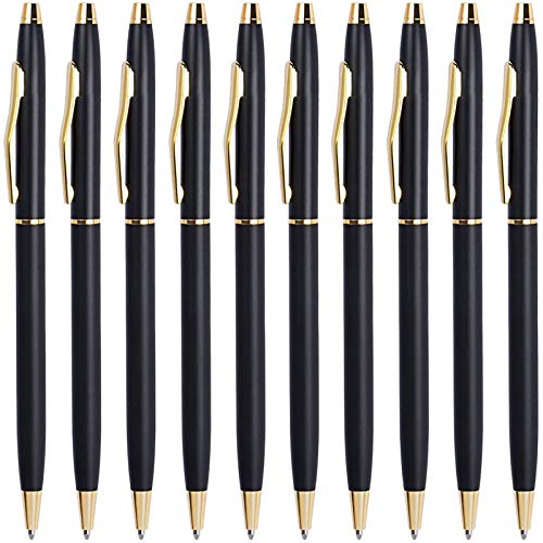 Cambond Black Pens Ballpoint Pens - Black Ink Bulk 1.0 mm Medium Point Smooth Writing Office Pens for Men Women Police Uniform Office Business, 10 Pack (Black) - Image 1
