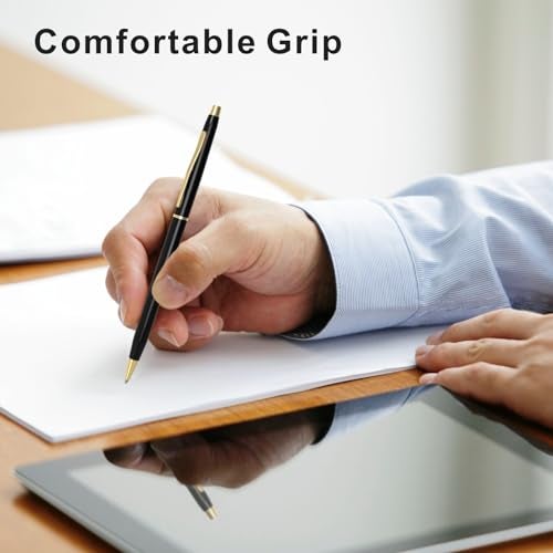 Cambond Black Pens Ballpoint Pens - Black Ink Bulk 1.0 mm Medium Point Smooth Writing Office Pens for Men Women Police Uniform Office Business, 10 Pack (Black) - Image 4