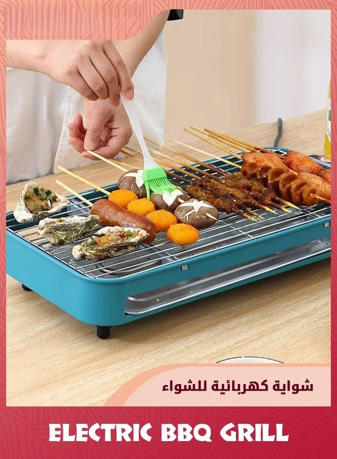 EETU Electric Indoor Grill,2 in 1 Indoor Grills for Kitchen With Grill Net,Non-Stick Cooking Removable Plate,Temperature Control,Dishwasher Safe,Removable Drip Tray - Image 4