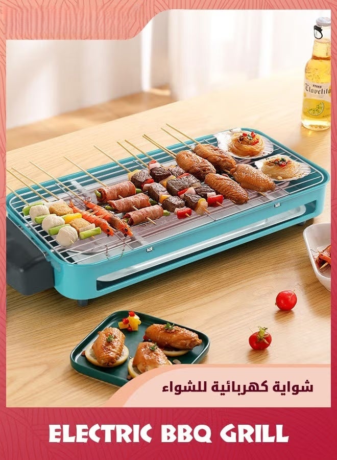 EETU Electric Indoor Grill,2 in 1 Indoor Grills for Kitchen With Grill Net,Non-Stick Cooking Removable Plate,Temperature Control,Dishwasher Safe,Removable Drip Tray - Image 1