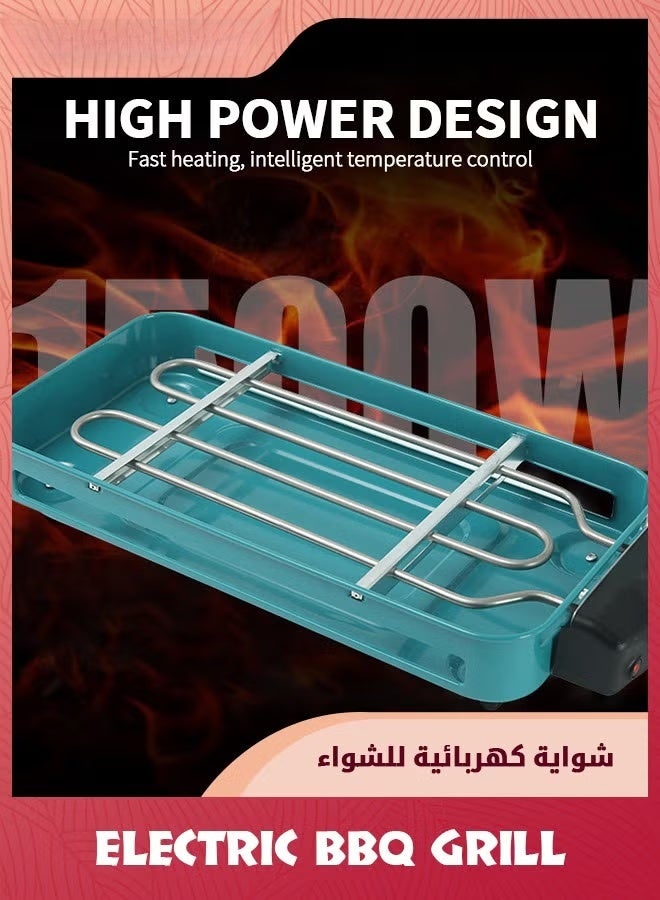 EETU Electric Indoor Grill,2 in 1 Indoor Grills for Kitchen With Grill Net,Non-Stick Cooking Removable Plate,Temperature Control,Dishwasher Safe,Removable Drip Tray - Image 3