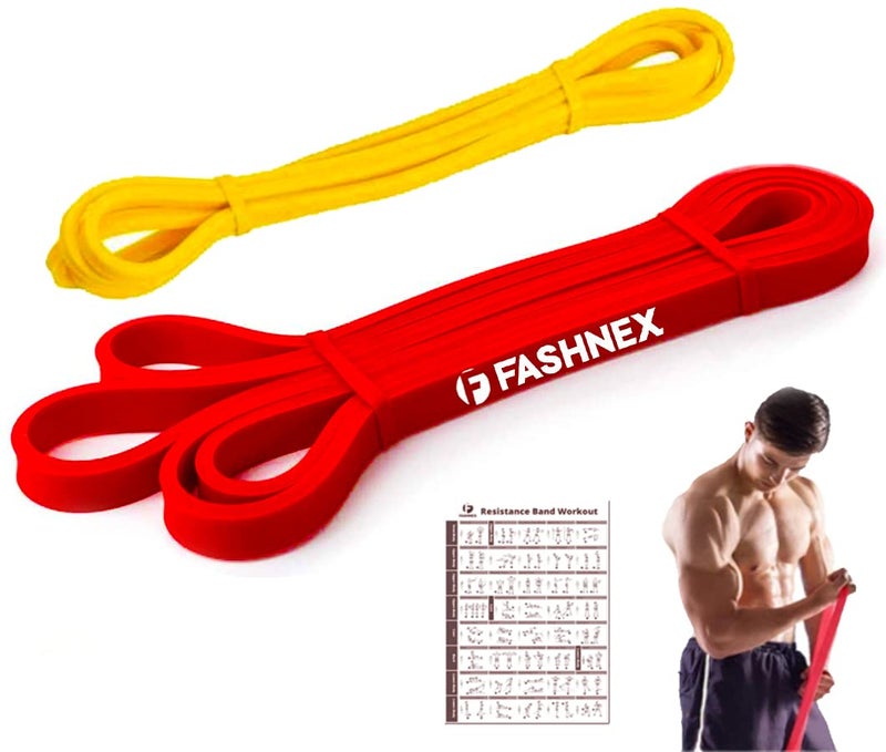 FASHNEX Rubber Resistance Bands, Exercise Band, Perfect for Mobility, Body Stretching, Powerlifting, Home Workout, Fitness Training Loop Bands for Men & Women - Image 1