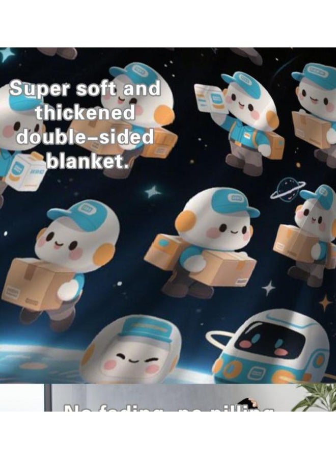 عام بطانية رقيقة من الفانيلا (حرارة ومريحة، ومناسبة للنوم واستخدام اللعبة والغبار والرمل) 150 سم * 200 سم - 581 - Image 3