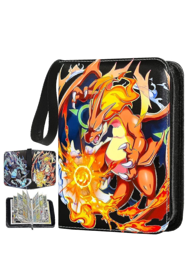 Cards Binder Card Holder 4-Pocket, Trading Card Games Collection Binder Case Book Fits 400 Cards With 50 Removable Sleeves - Image 1