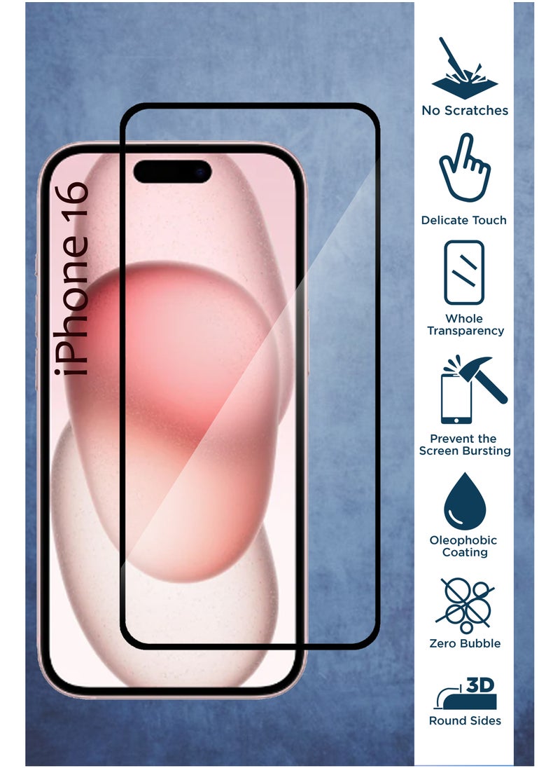 Generic - 2 in 1 Pack Crystal Clear Flexible Protective Silicone -MagSafe/Wireless Charging Back  Case and Tempered Glass Screen Protector For iPhone 16 - Image 1