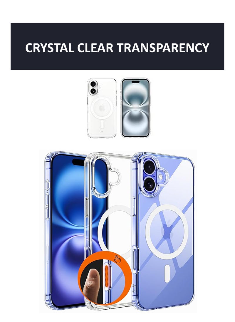 Generic - 2 in 1 Pack Crystal Clear Flexible Protective Silicone -MagSafe/Wireless Charging Back  Case and Tempered Glass Screen Protector For iPhone 16 - Image 1